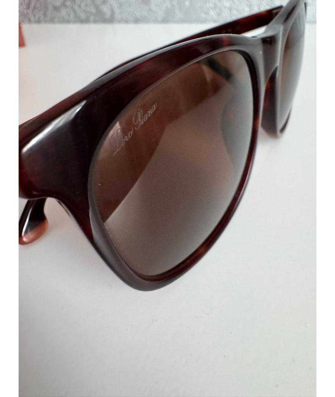 LORO PIANA Коричневые пластиковые солнцезащитные очки, фото 3