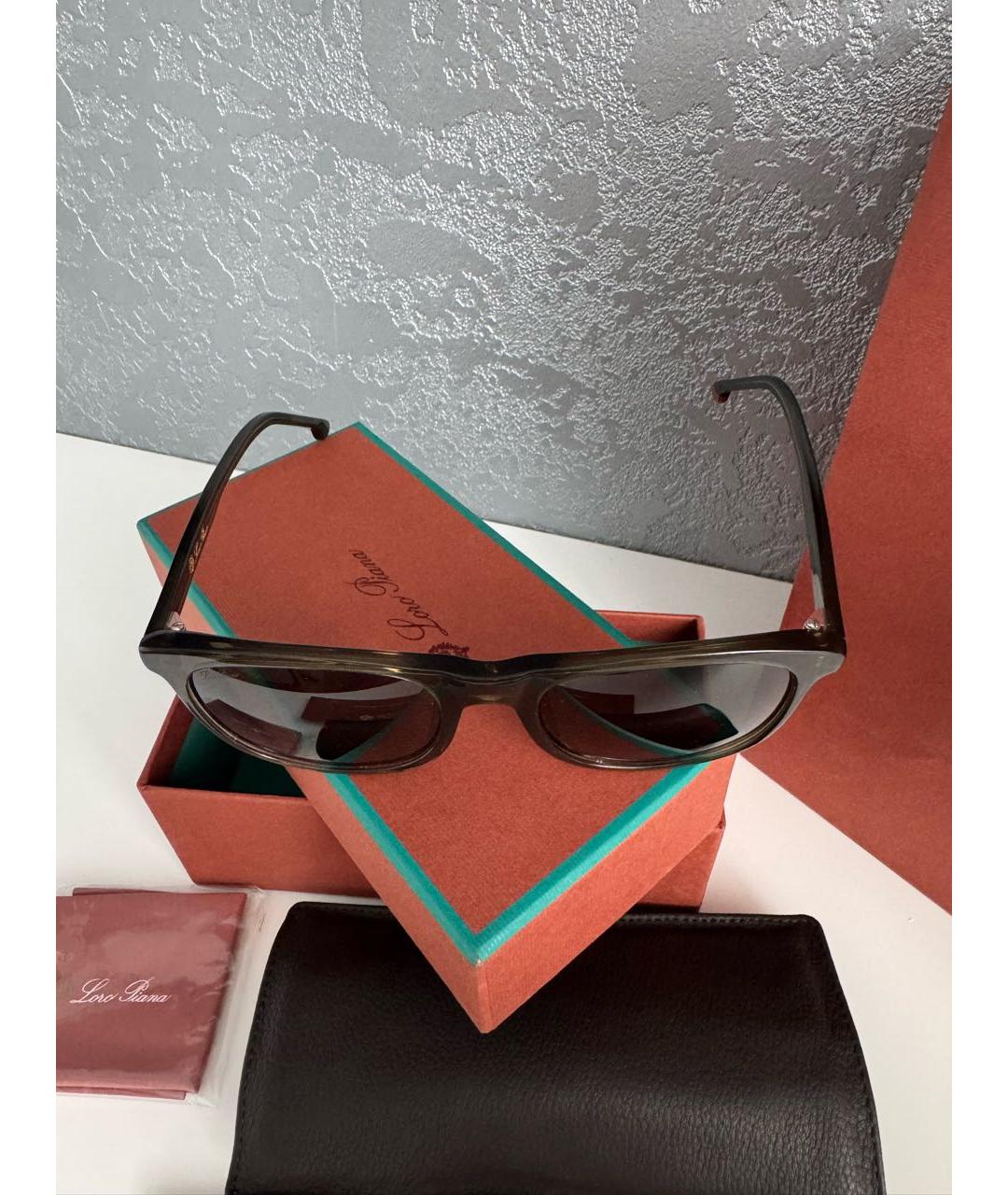 LORO PIANA Зеленые пластиковые солнцезащитные очки, фото 4