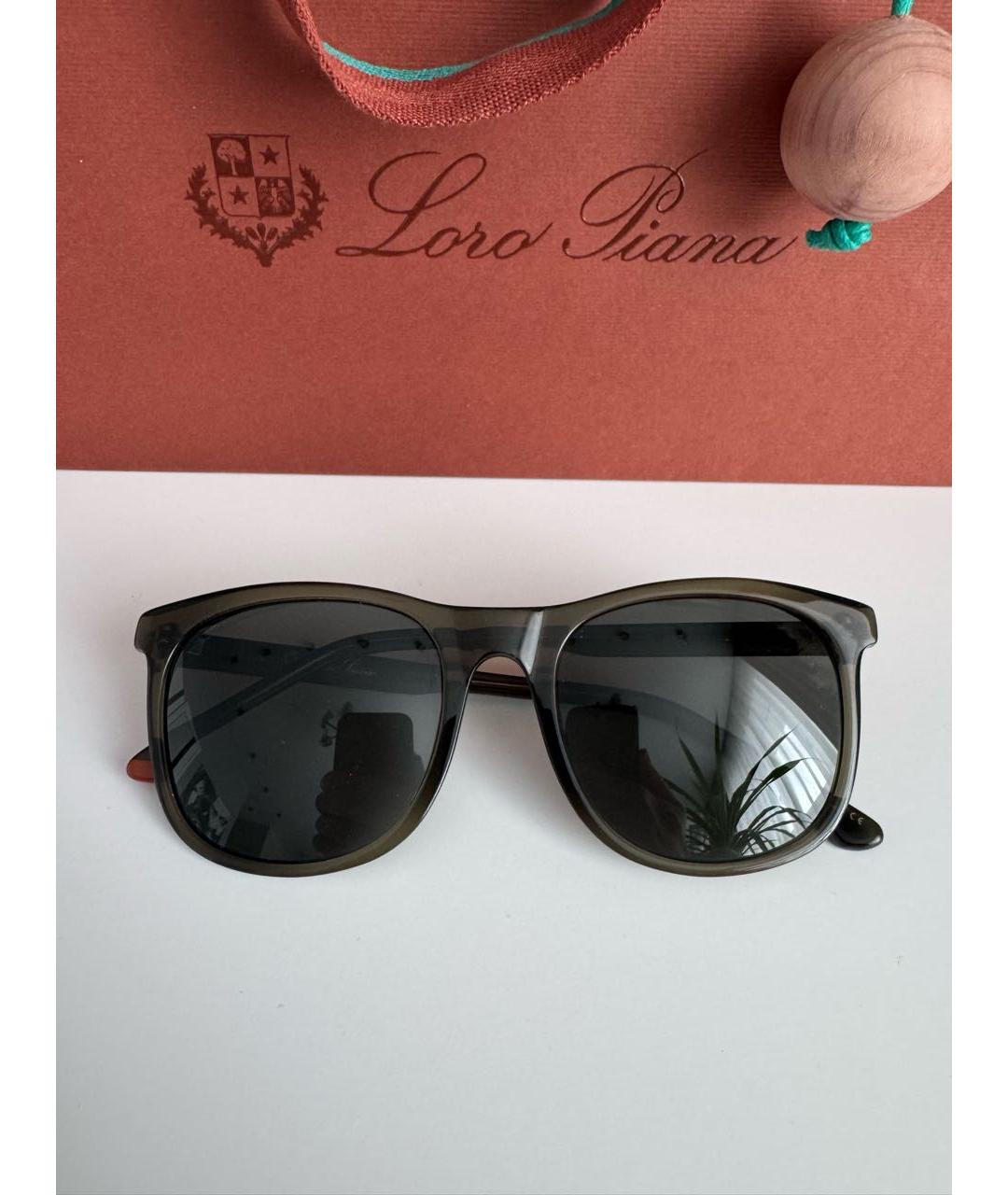 LORO PIANA Зеленые пластиковые солнцезащитные очки, фото 8