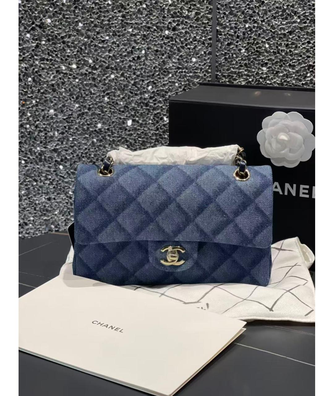 CHANEL Синяя деним сумка через плечо, фото 10