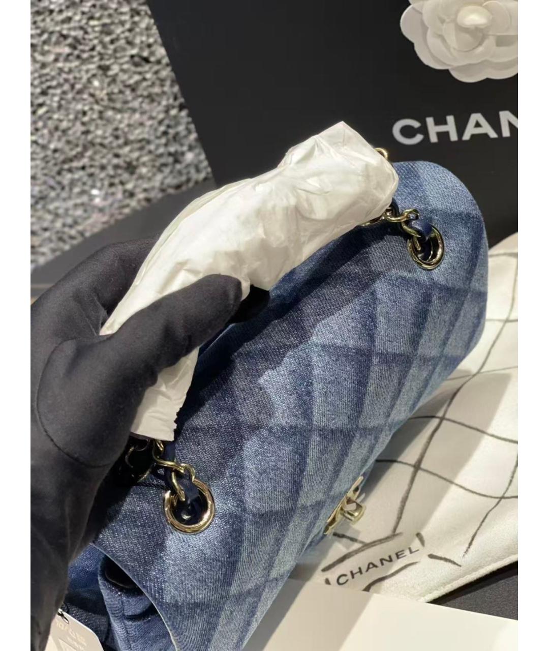 CHANEL Синяя деним сумка через плечо, фото 6
