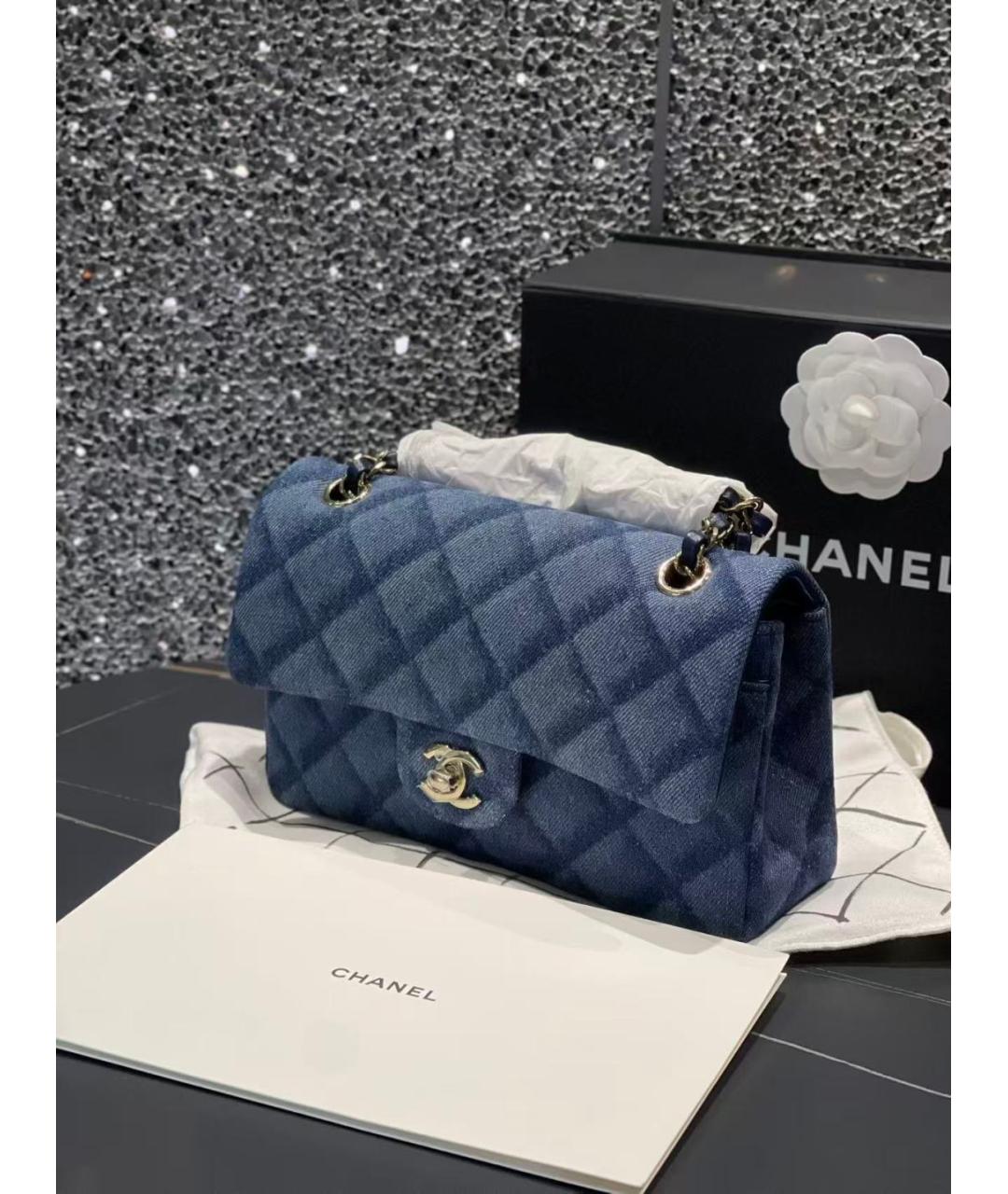 CHANEL Синяя деним сумка через плечо, фото 3