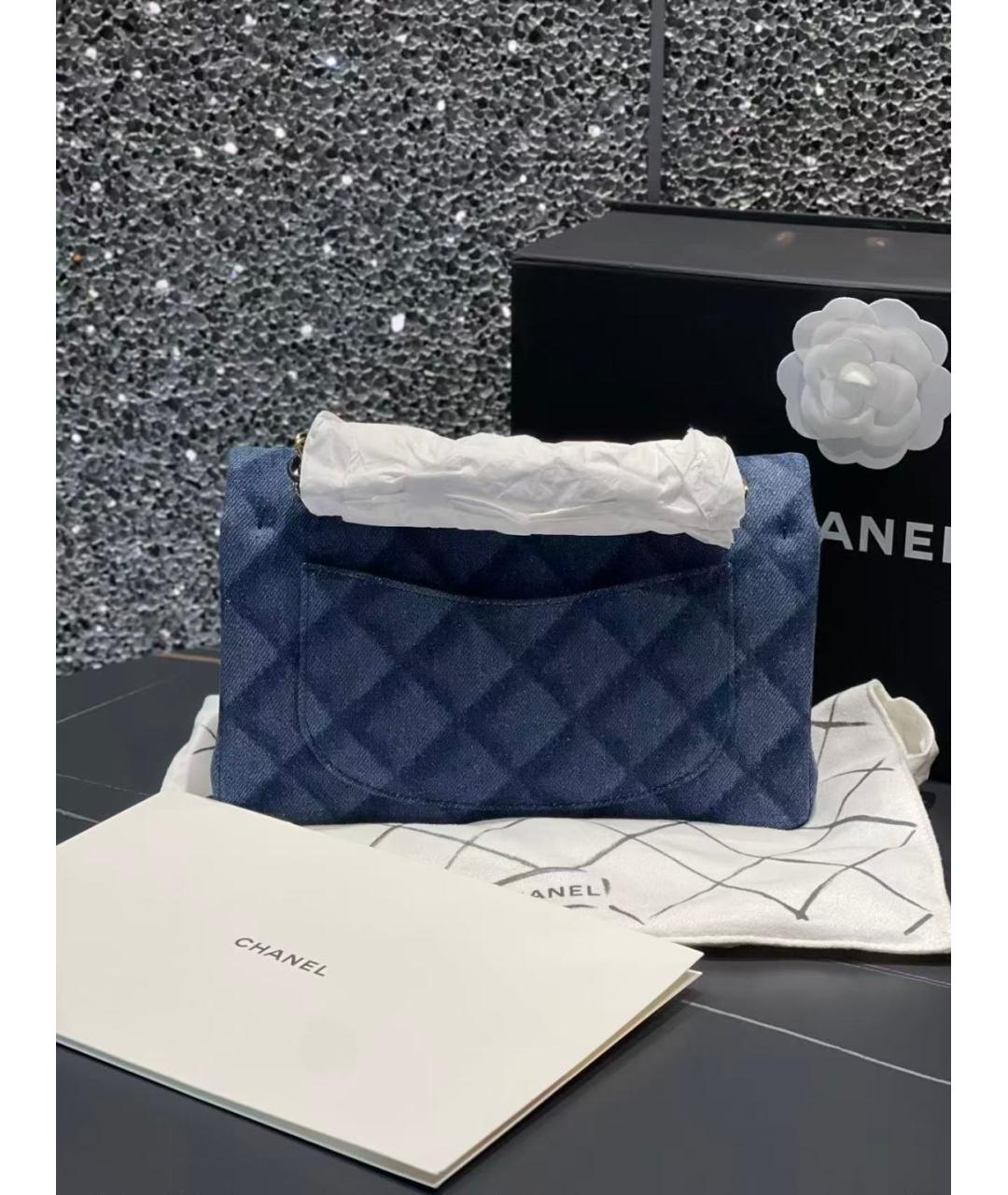 CHANEL Синяя деним сумка через плечо, фото 4