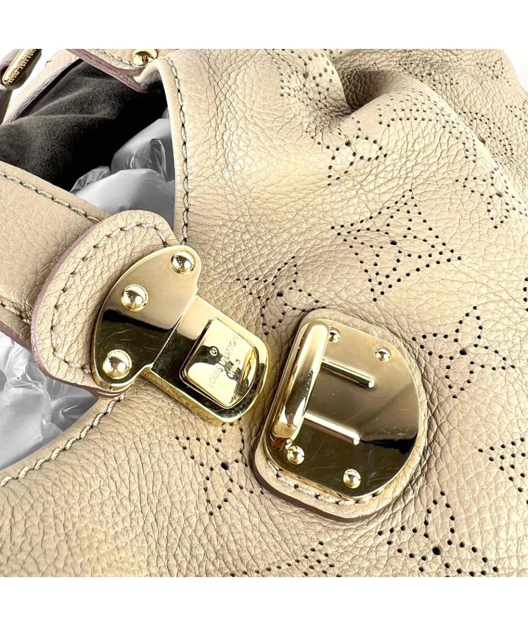 LOUIS VUITTON Бежевая кожаная сумка с короткими ручками, фото 4