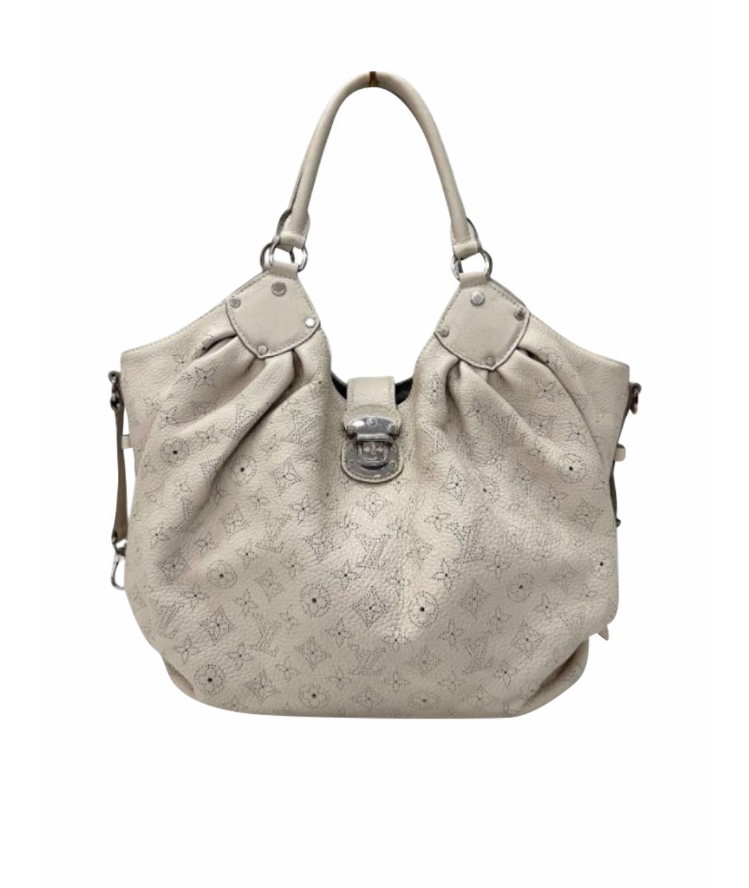 LOUIS VUITTON Бежевая кожаная сумка с короткими ручками, фото 1