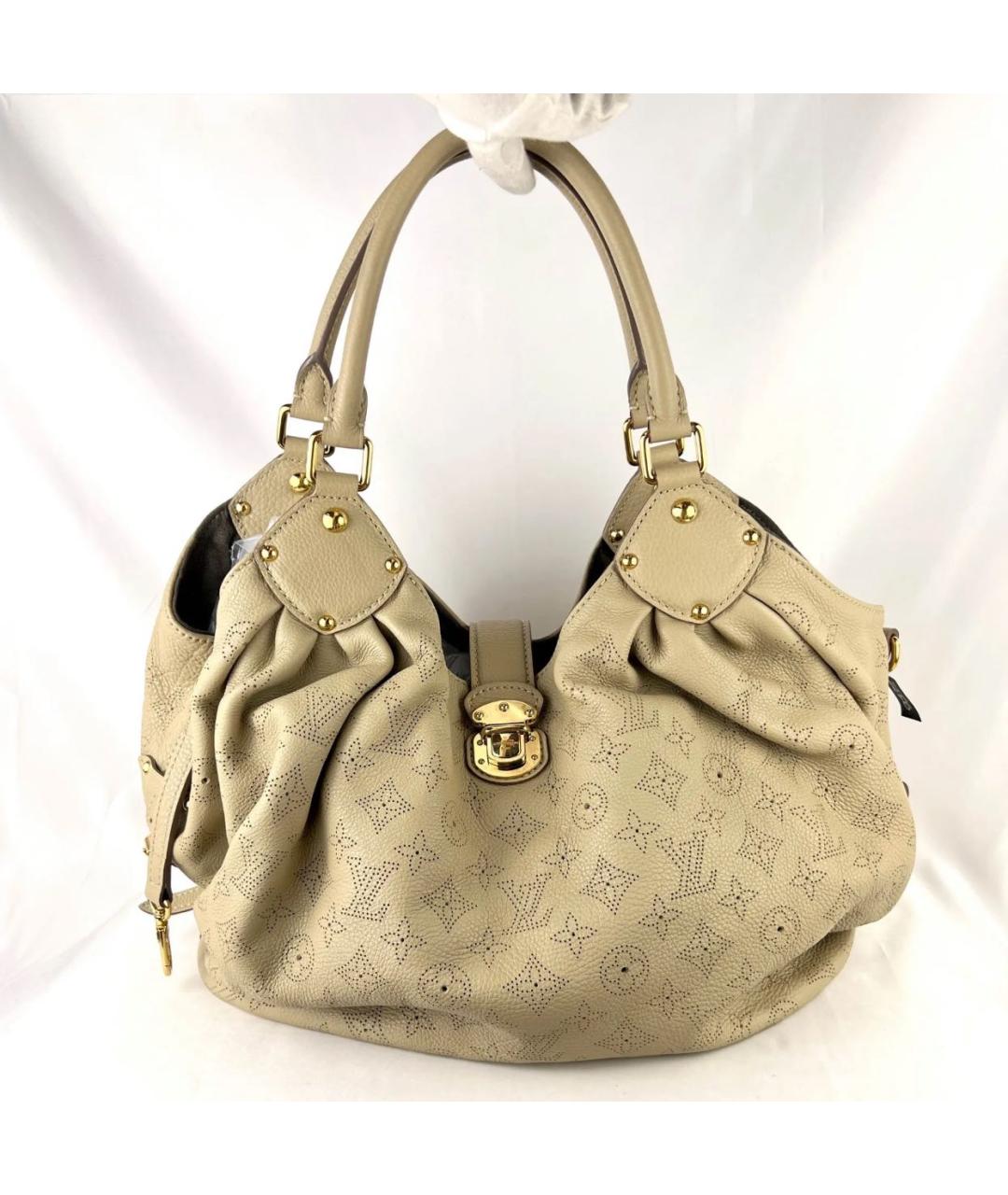 LOUIS VUITTON Бежевая кожаная сумка с короткими ручками, фото 2