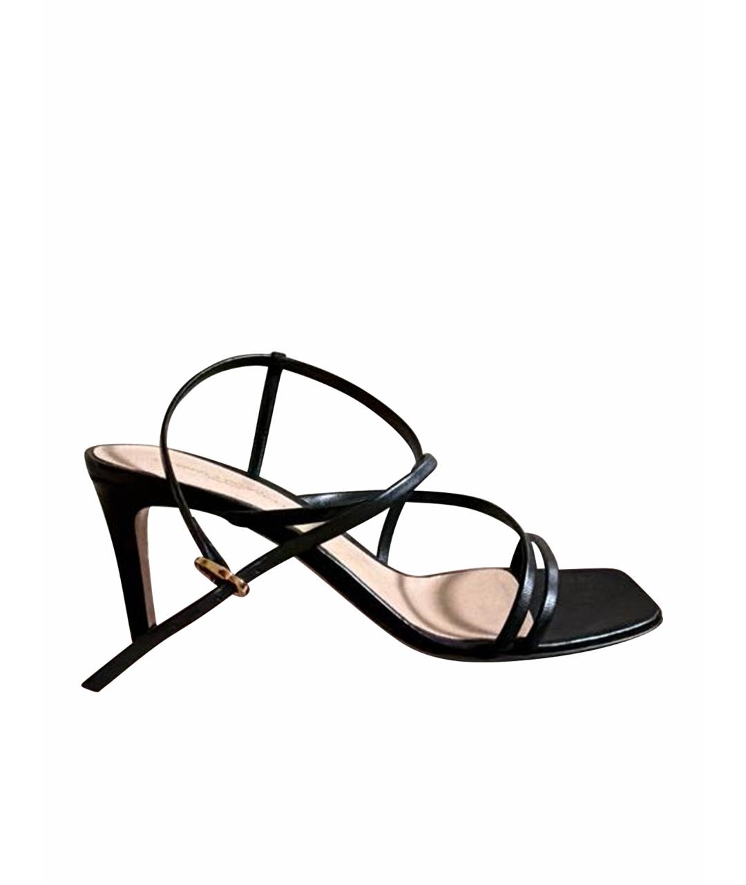 GIANVITO ROSSI Черные кожаные босоножки, фото 1