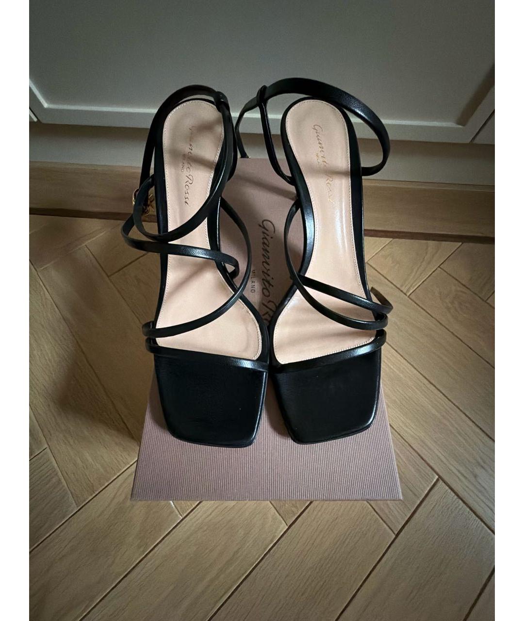 GIANVITO ROSSI Черные кожаные босоножки, фото 2