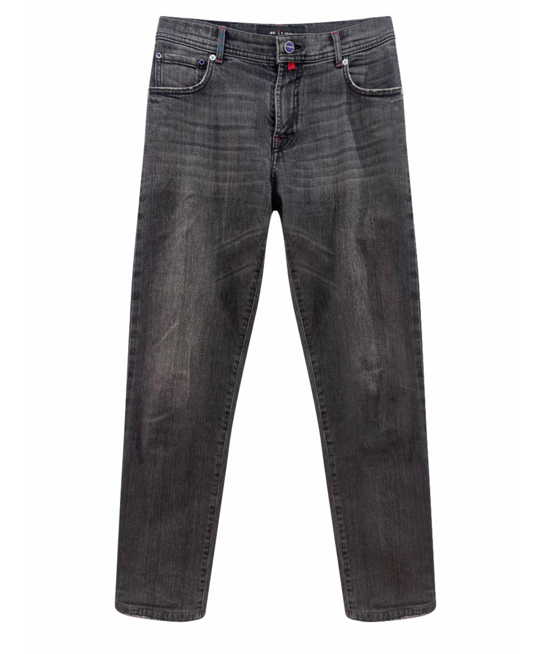KITON Серые хлопко-эластановые джинсы, фото 1