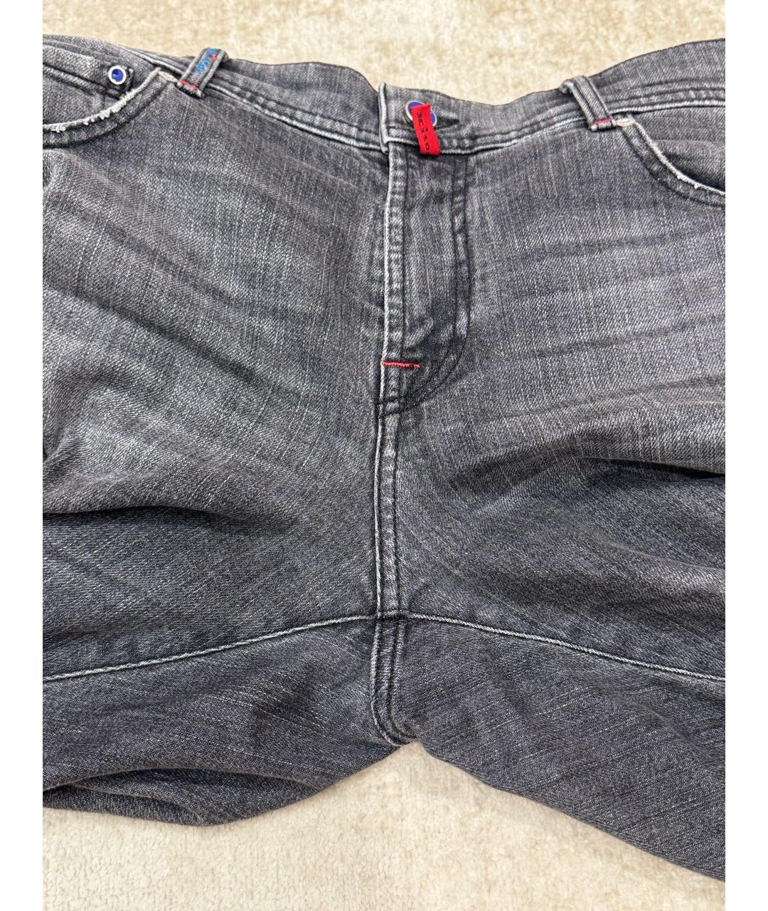KITON Серые хлопко-эластановые джинсы, фото 3