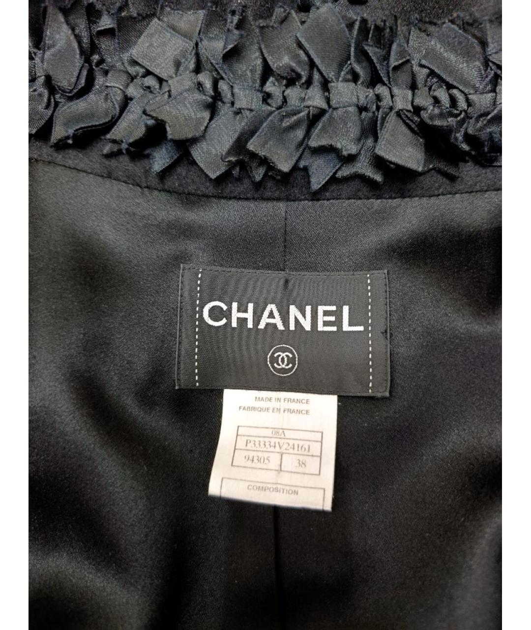 CHANEL Черное шерстяное пальто, фото 5