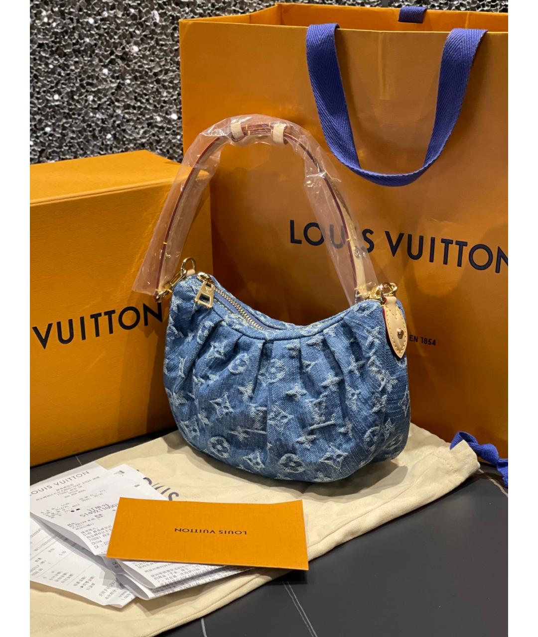 LOUIS VUITTON Синяя деним сумка тоут, фото 3