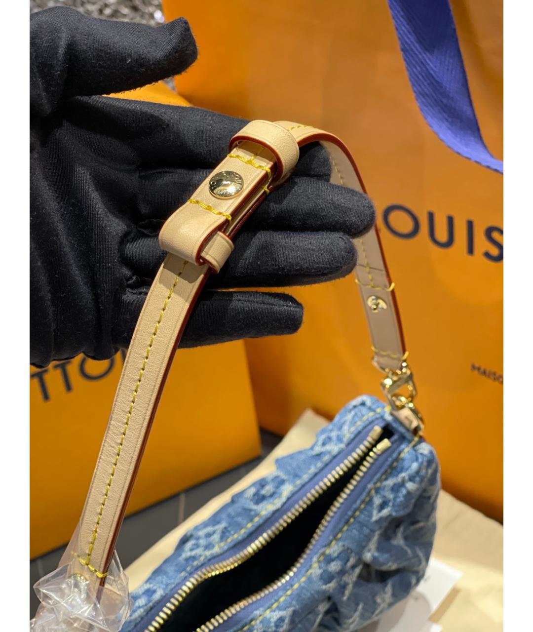 LOUIS VUITTON Синяя деним сумка тоут, фото 9