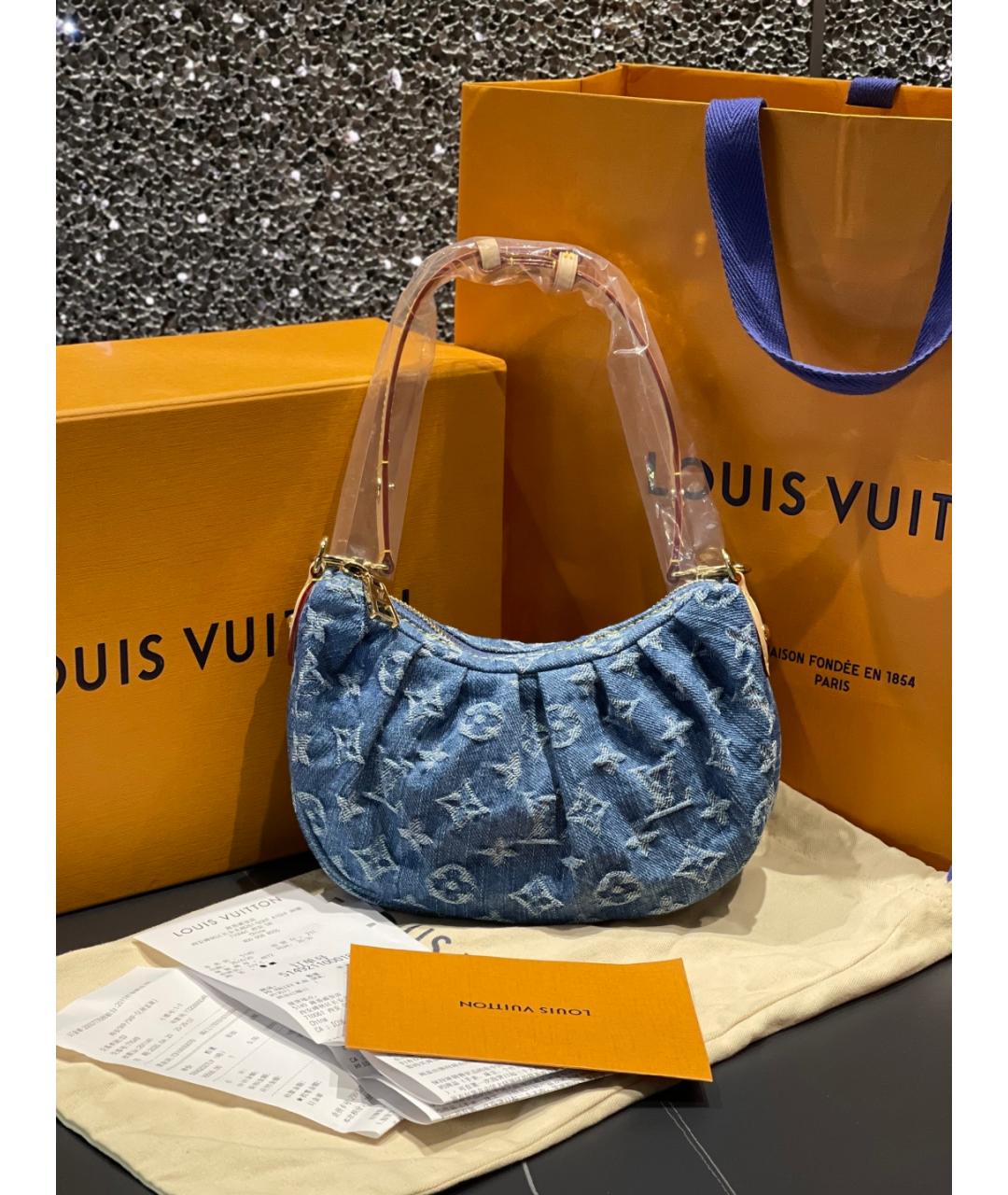 LOUIS VUITTON Синяя деним сумка тоут, фото 10