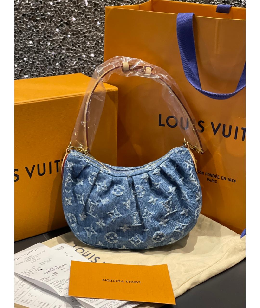 LOUIS VUITTON Синяя деним сумка тоут, фото 4
