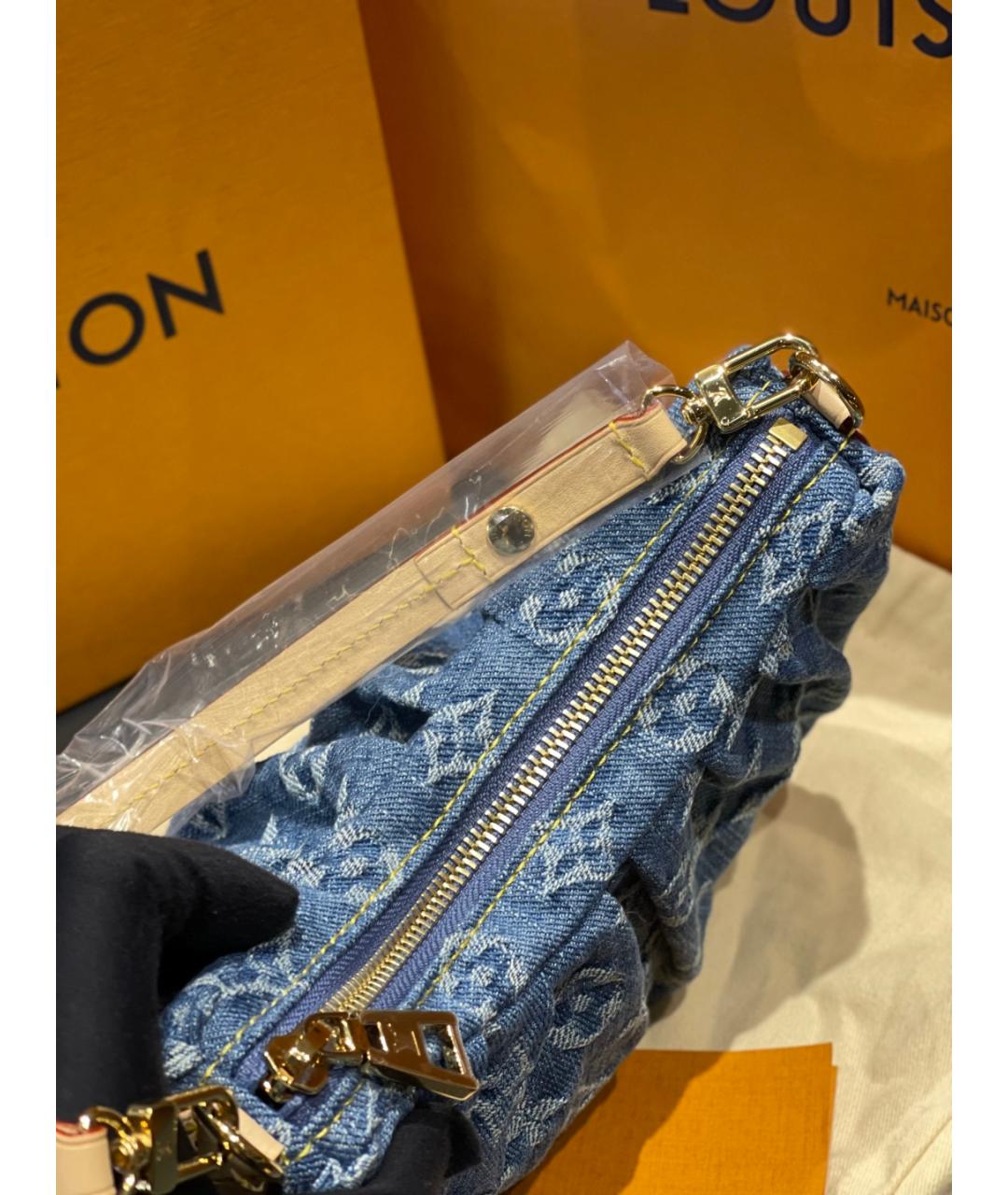 LOUIS VUITTON Синяя деним сумка тоут, фото 6