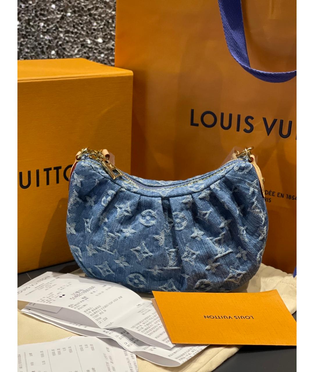 LOUIS VUITTON Синяя деним сумка тоут, фото 7