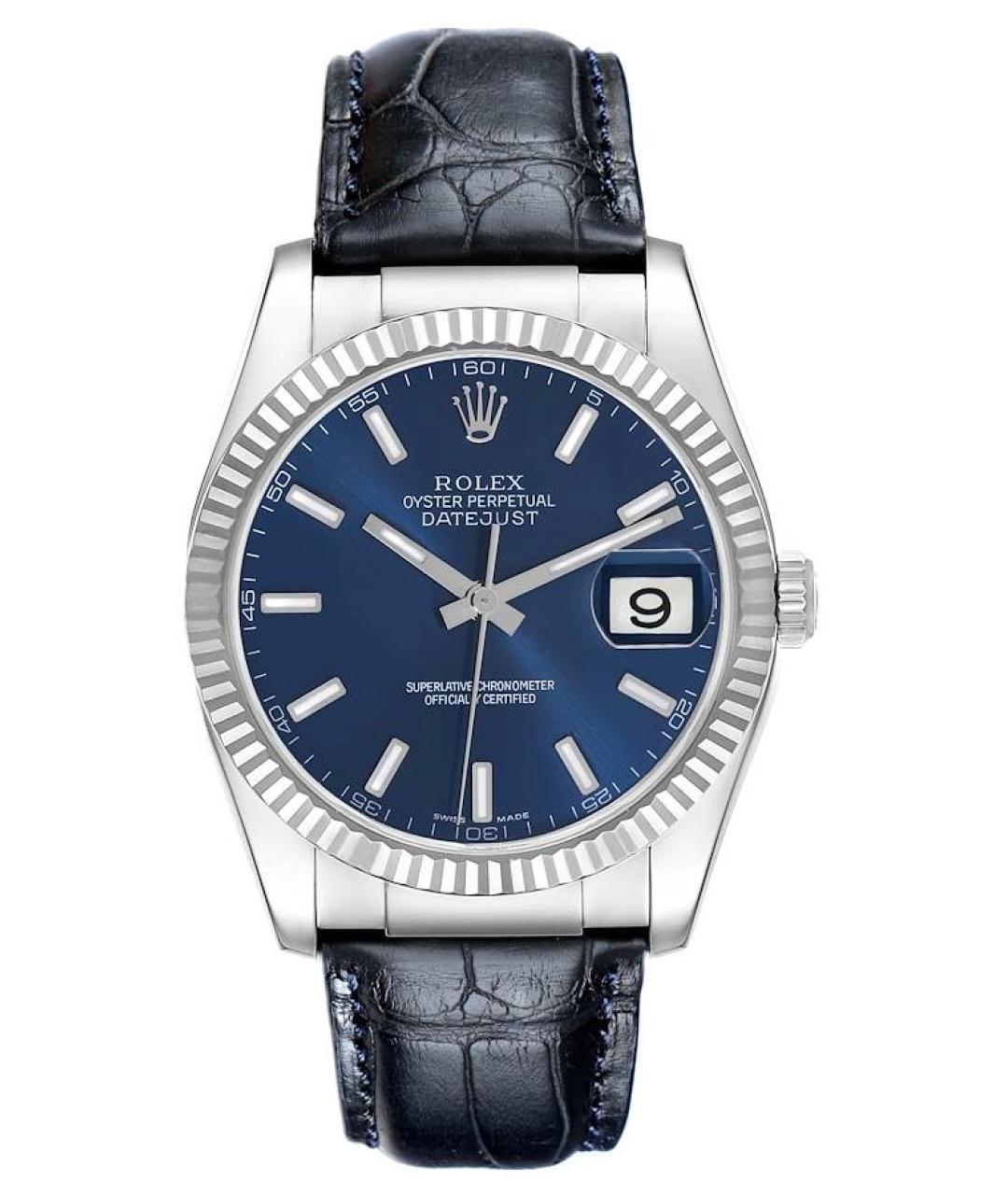 ROLEX Синие часы из белого золота, фото 8