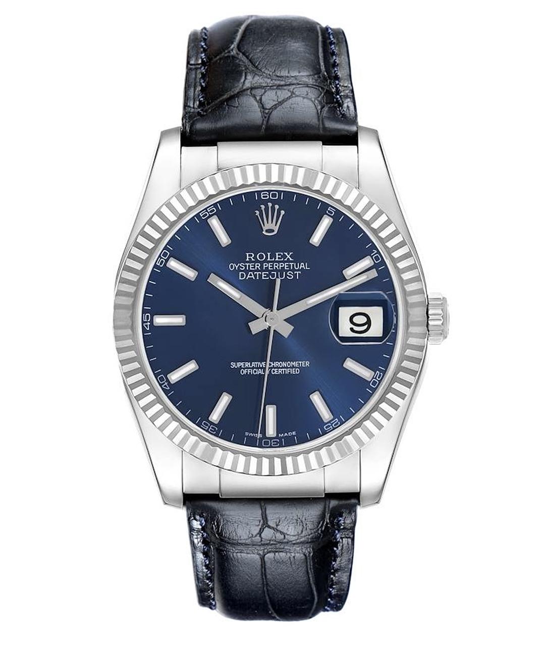ROLEX Синие часы из белого золота, фото 1