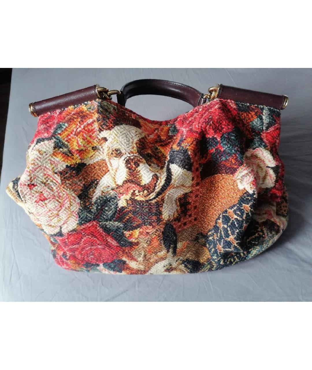 DOLCE&GABBANA Мульти жаккардовая сумка с короткими ручками, фото 3