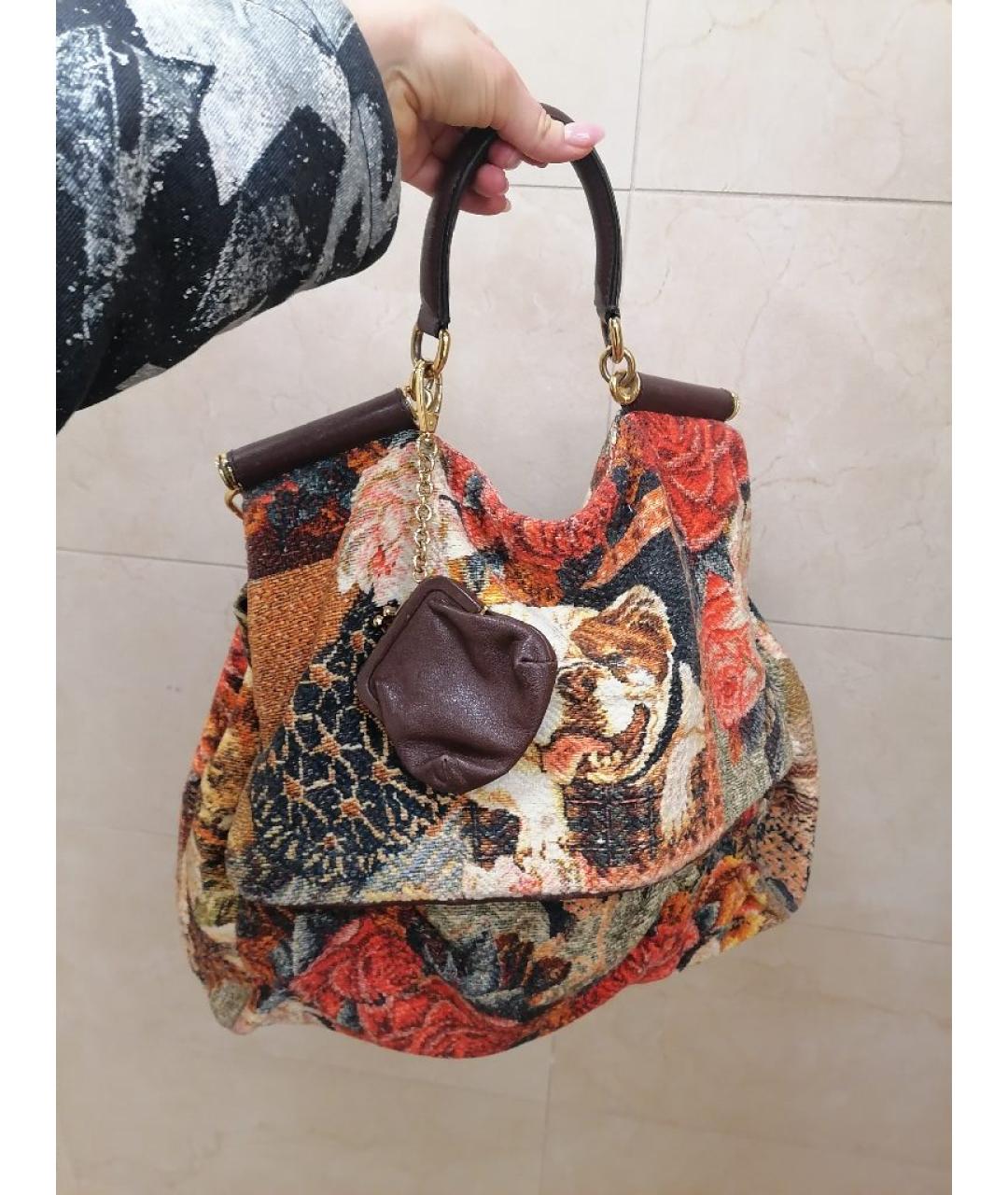 DOLCE&GABBANA Мульти жаккардовая сумка с короткими ручками, фото 10