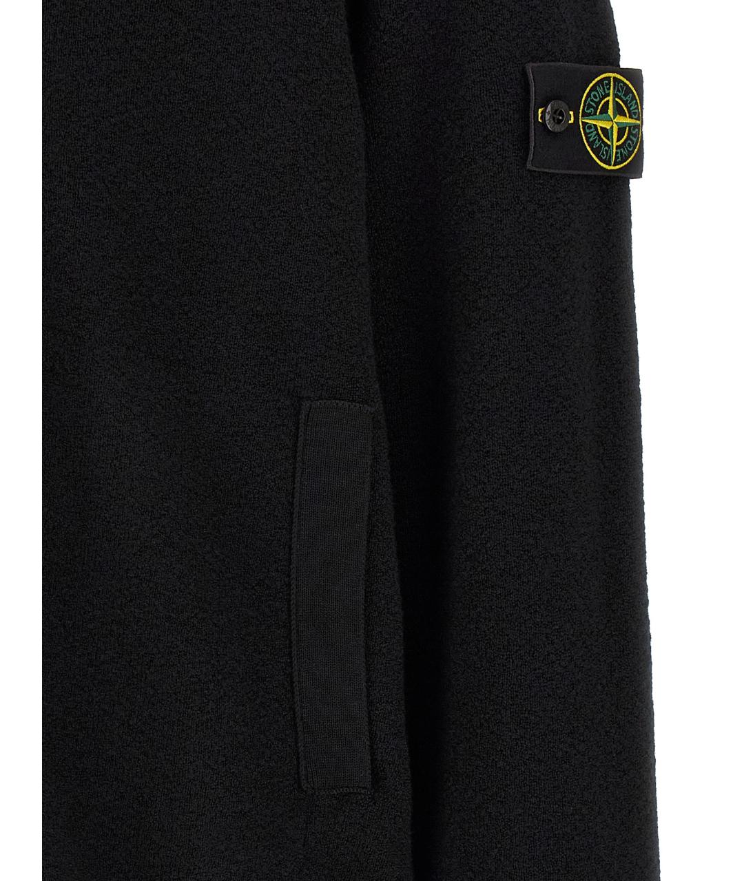 STONE ISLAND Черный шерстяной кардиган, фото 4