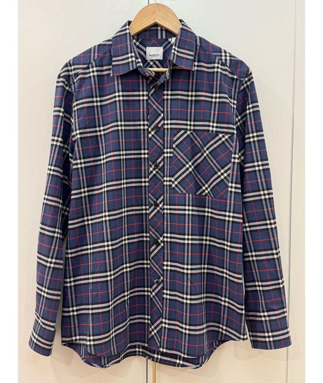 BURBERRY Синяя хлопковая кэжуал рубашка, фото 8