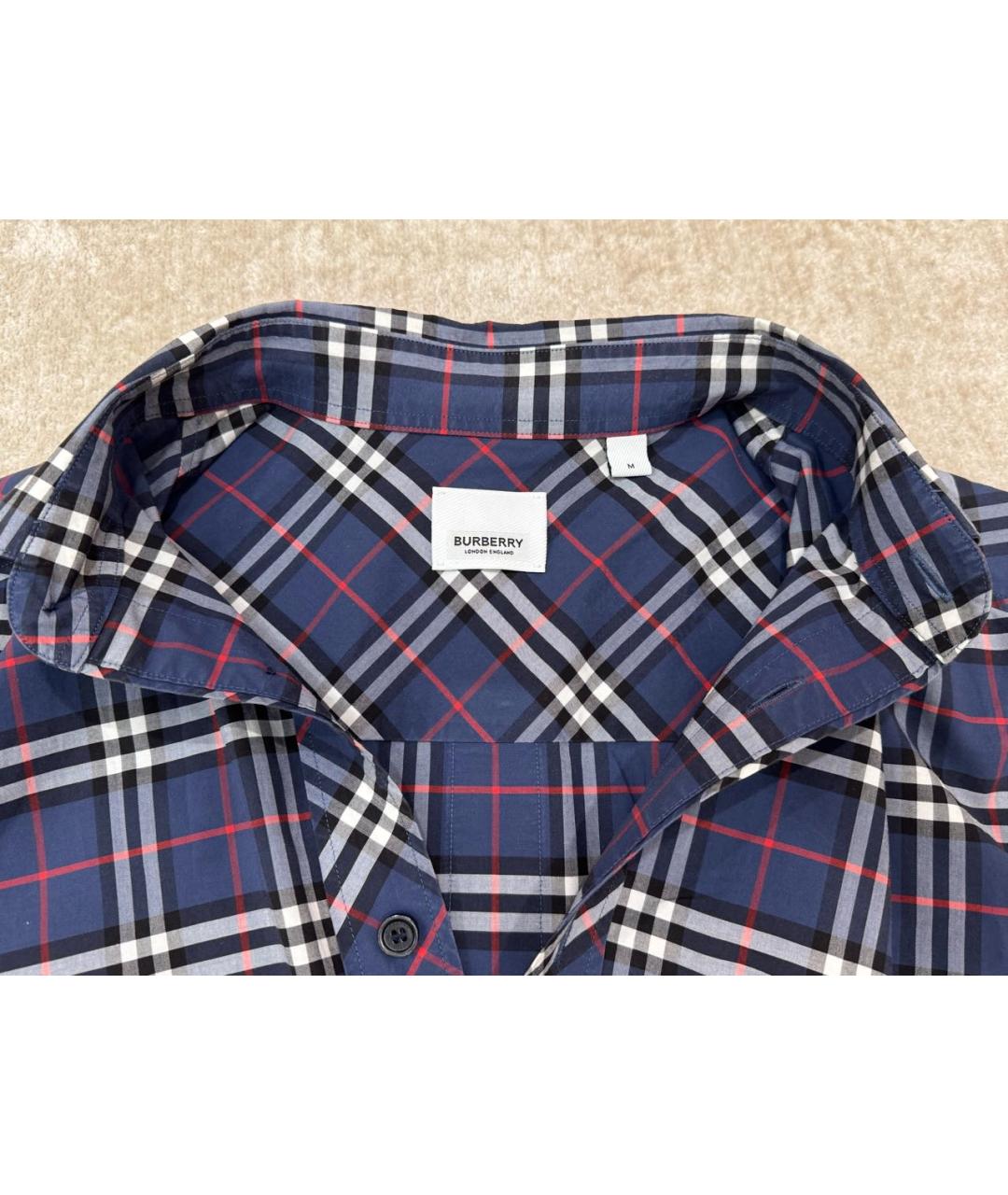 BURBERRY Синяя хлопковая кэжуал рубашка, фото 4