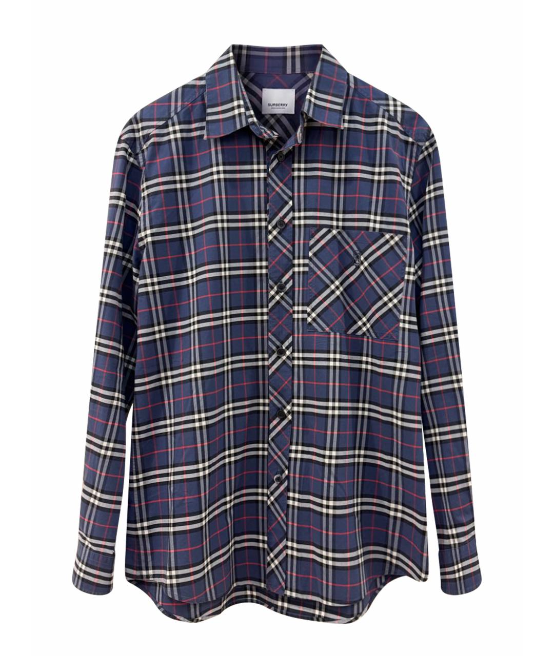BURBERRY Синяя хлопковая кэжуал рубашка, фото 1