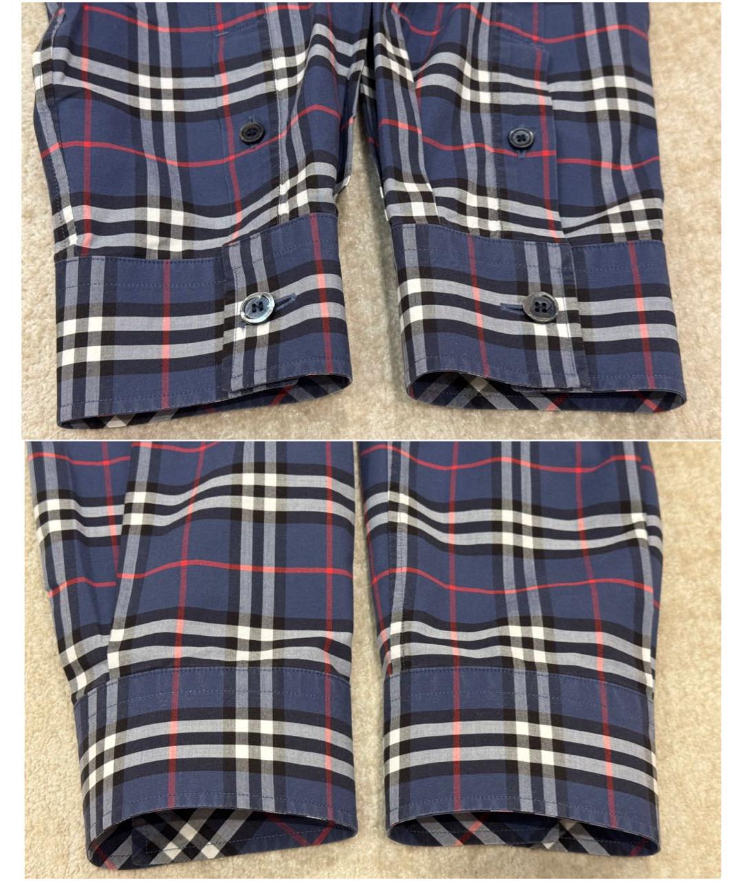 BURBERRY Синяя хлопковая кэжуал рубашка, фото 5