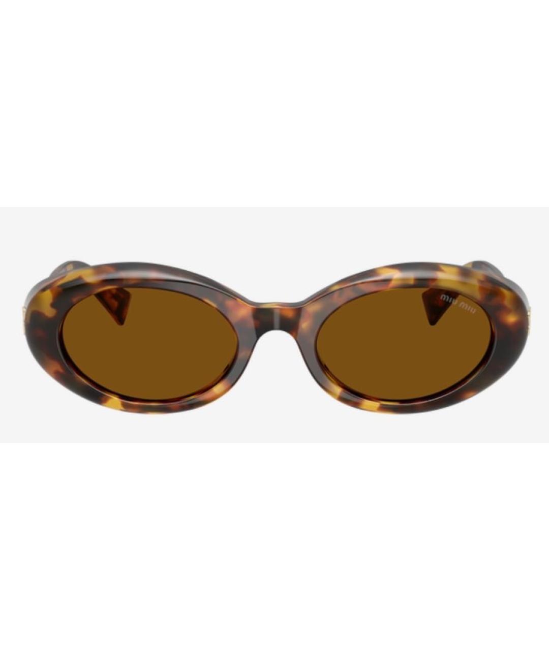 MIU MIU Коричневые пластиковые солнцезащитные очки, фото 2