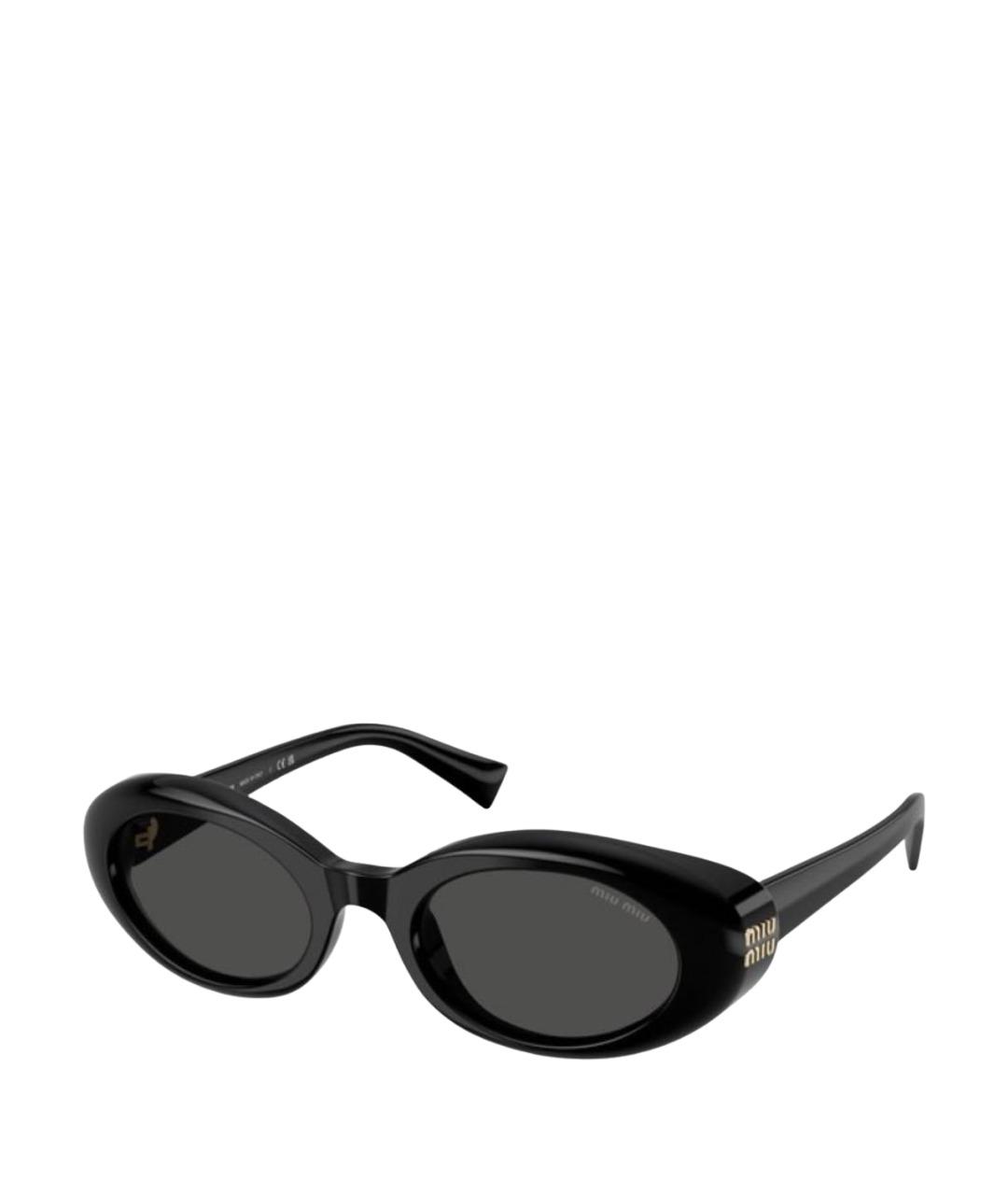 MIU MIU Черные пластиковые солнцезащитные очки, фото 1