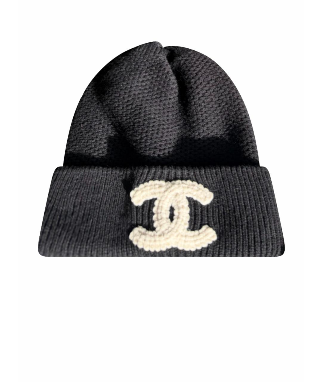 CHANEL Черная кашемировая шапка, фото 1