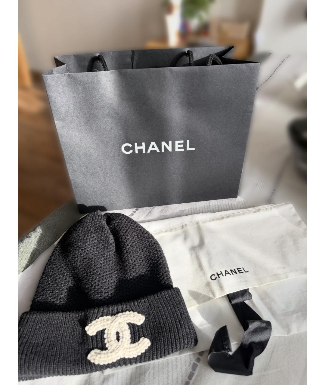 CHANEL Черная кашемировая шапка, фото 3