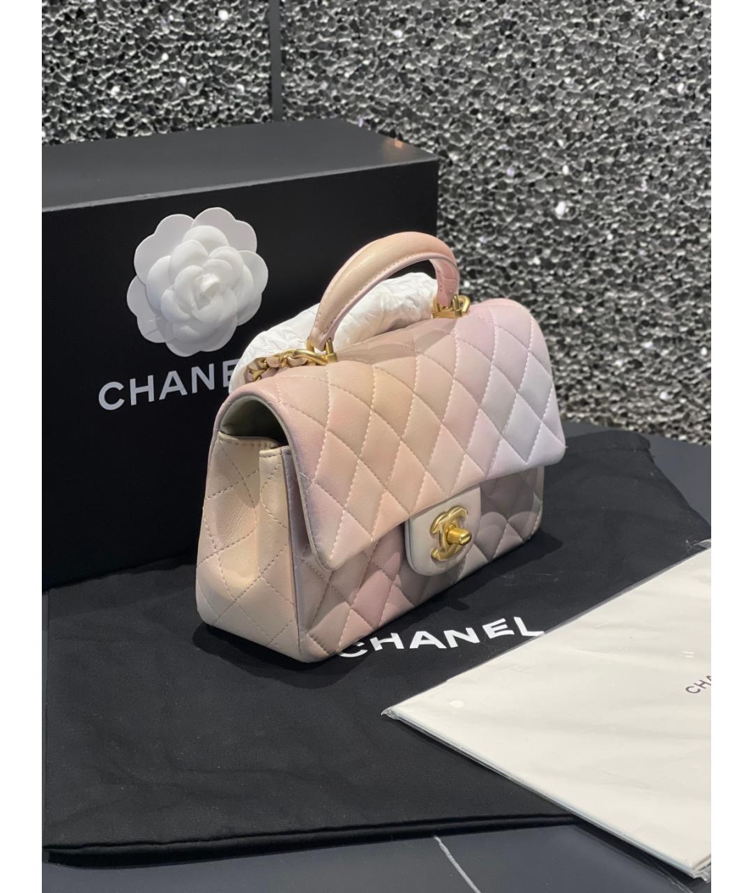 CHANEL Розовая кожаная сумка через плечо, фото 4