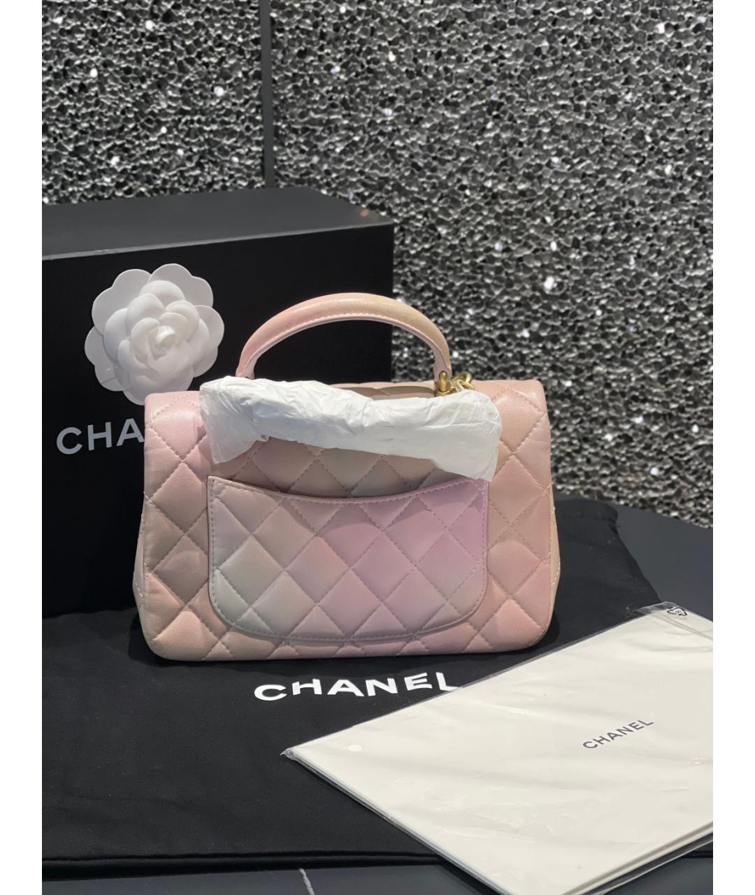 CHANEL Розовая кожаная сумка через плечо, фото 3