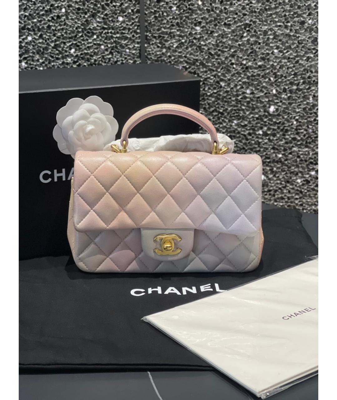 CHANEL Розовая кожаная сумка через плечо, фото 10