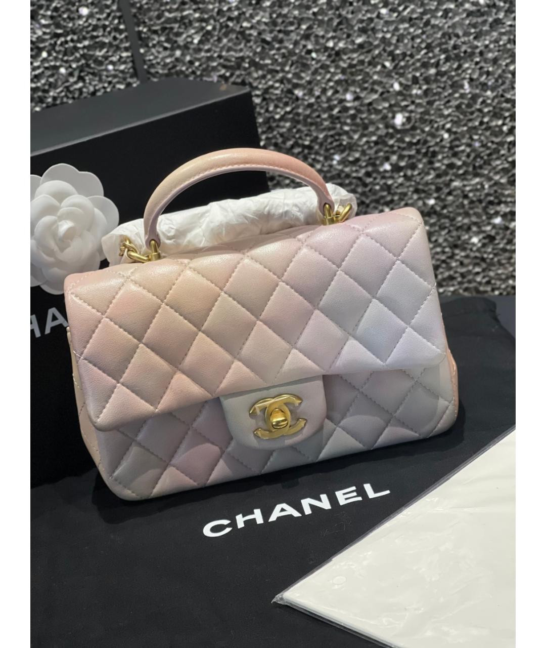 CHANEL Розовая кожаная сумка через плечо, фото 2
