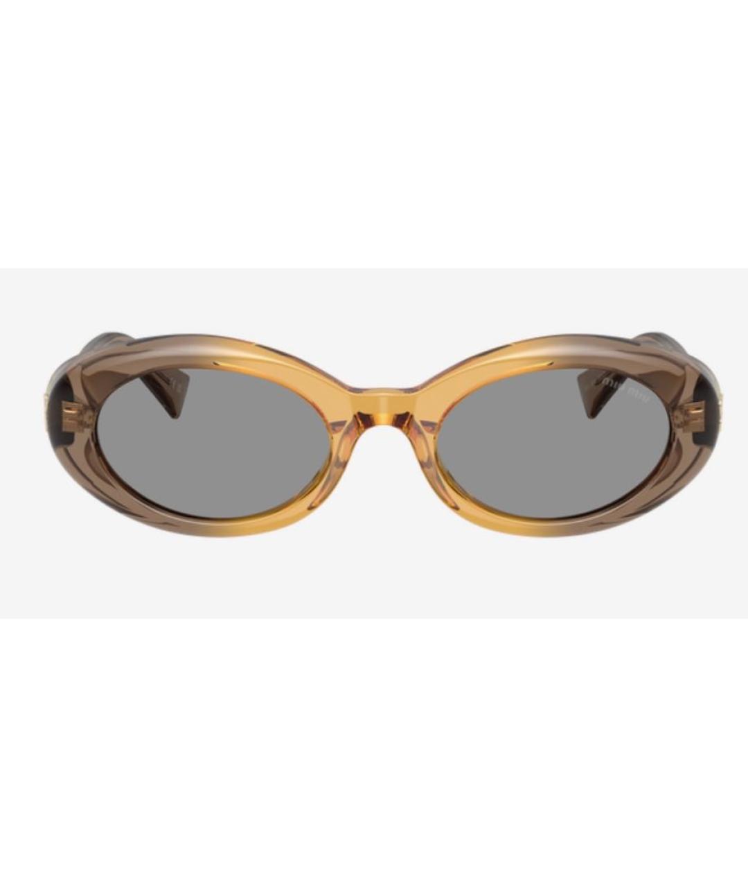 MIU MIU Горчичные пластиковые солнцезащитные очки, фото 2