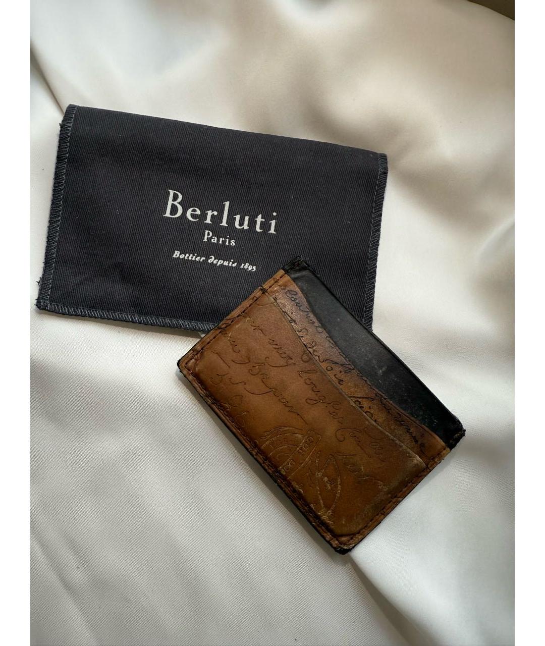 BERLUTI Коричневая кожаная визитница, фото 3