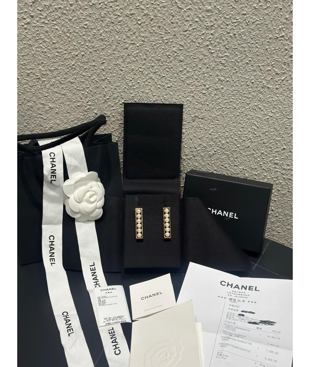 CHANEL Золотые серьги, фото 10