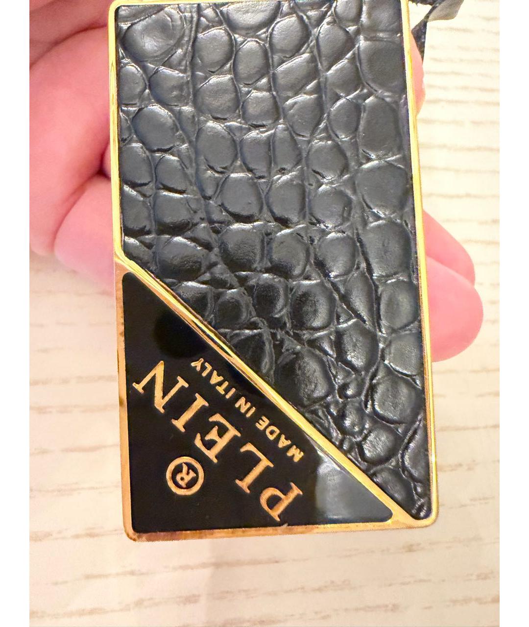 PHILIPP PLEIN Черный кожаный ремень, фото 3