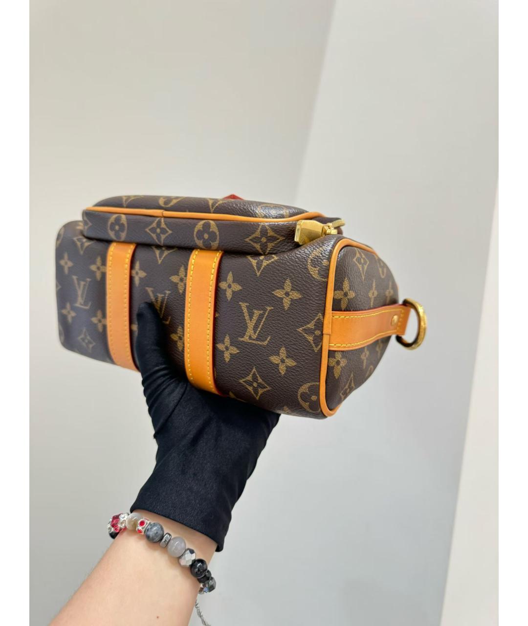 LOUIS VUITTON Коричневая сумка тоут из искусственной кожи, фото 5