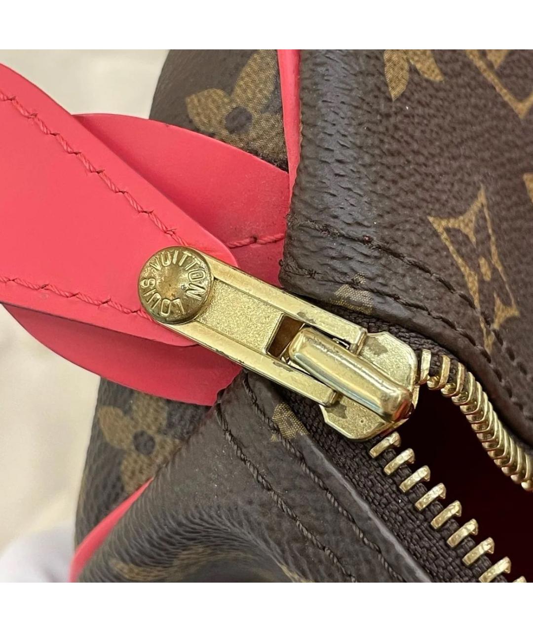 LOUIS VUITTON Коричневая кожаная сумка с короткими ручками, фото 7