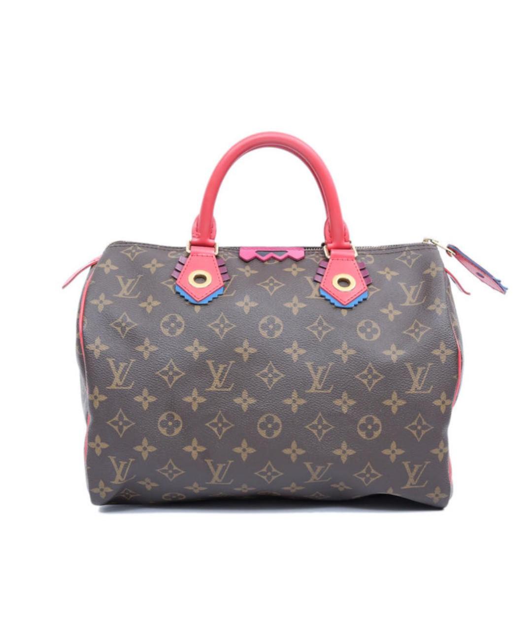 LOUIS VUITTON Коричневая кожаная сумка с короткими ручками, фото 1