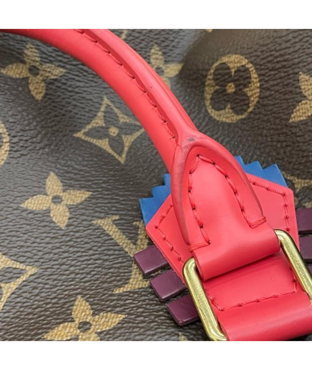 LOUIS VUITTON Коричневая кожаная сумка с короткими ручками, фото 8