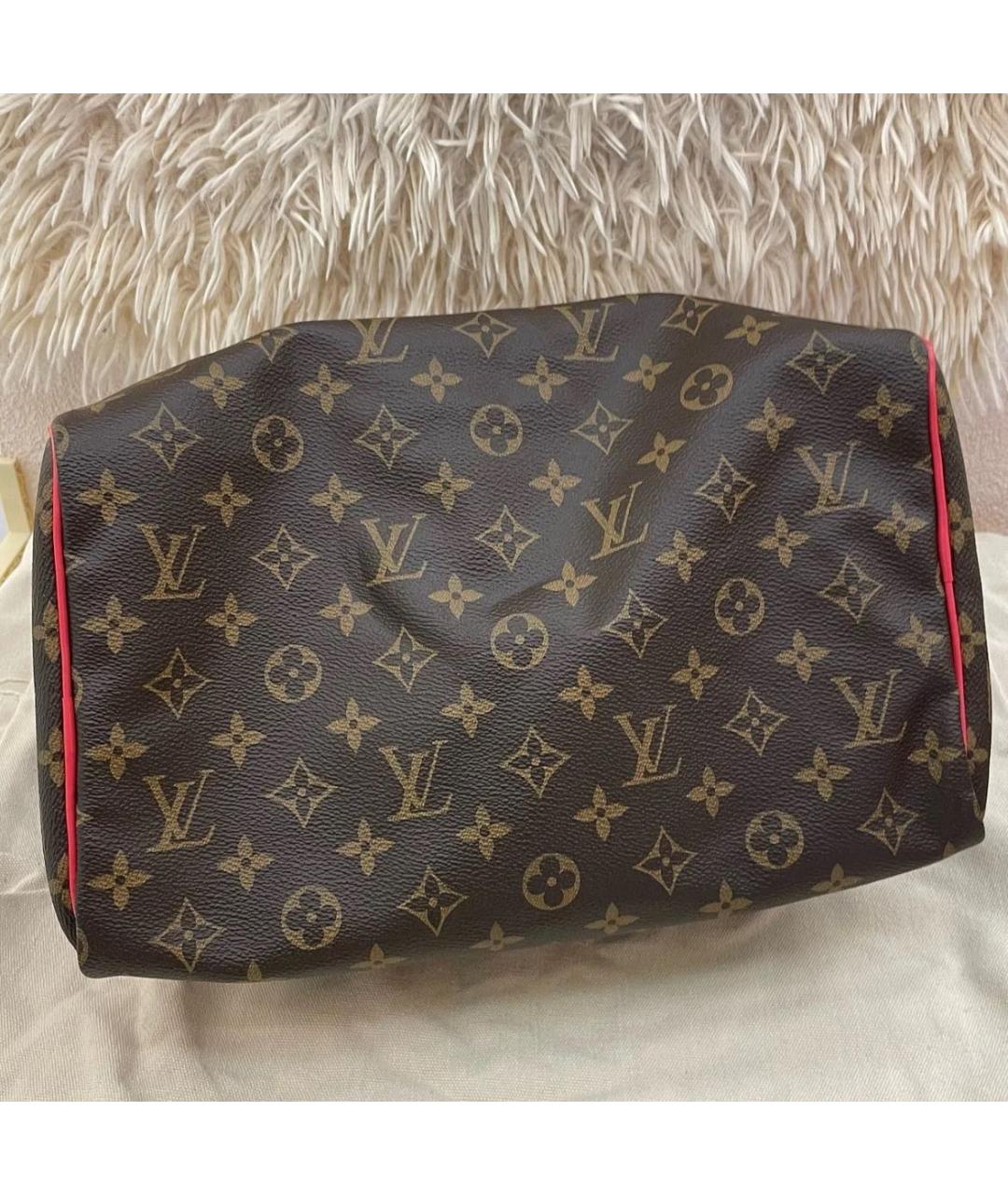 LOUIS VUITTON Коричневая кожаная сумка с короткими ручками, фото 5