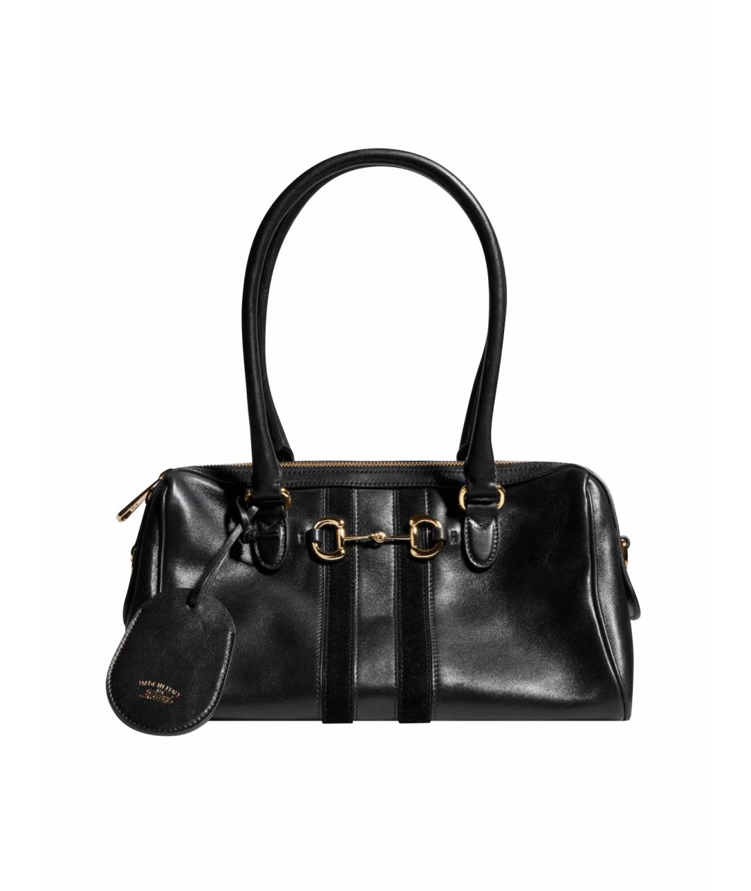 GUCCI Черная кожаная сумка тоут, фото 1