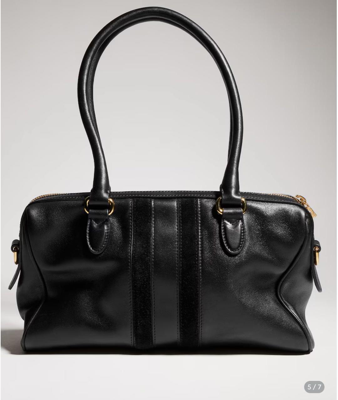 GUCCI Черная кожаная сумка тоут, фото 2
