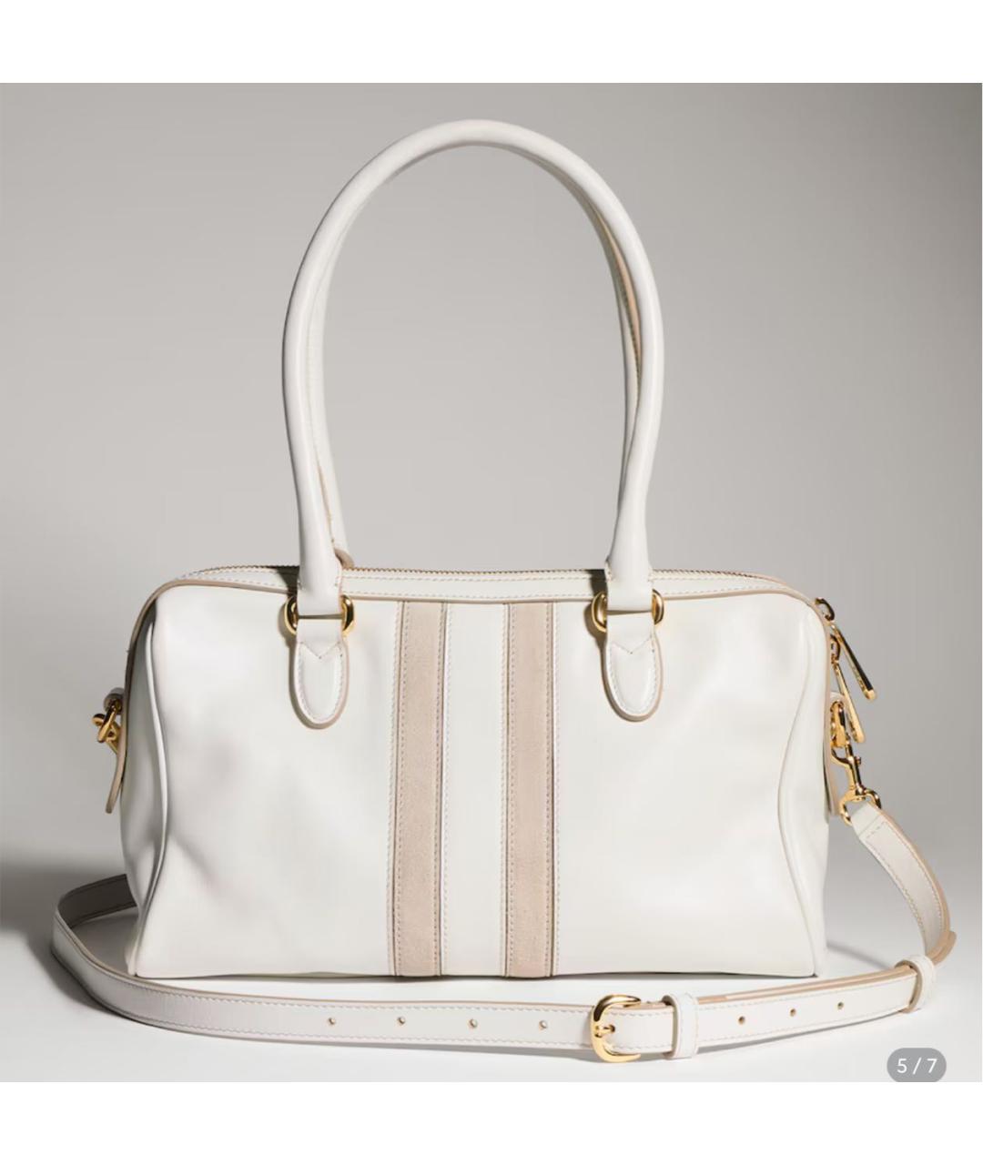GUCCI Белая кожаная сумка тоут, фото 4